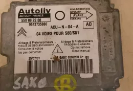 9643735880 блок управління airbag (srs) Citroen Saxo 2001