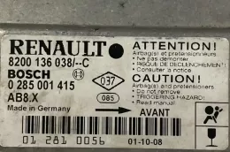 8200136038C блок управління airbag (srs) Renault Clio II 2005