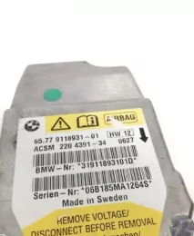 911893101 блок управління airbag (srs) BMW 5 E60 E61 2007