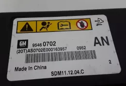 AS0702E000163957 блок управління airbag (srs) Opel Antara 2012