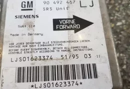 90492467 блок управління airbag (srs) Opel Omega B1 1995