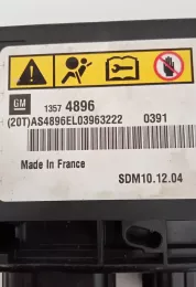 48964L03963222 блок управління airbag (srs) Opel Astra J 2012