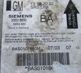 13102022BA блок управління airbag (srs) Opel Vectra C 2005
