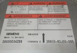 3891062J00000 блок управління airbag (srs) Suzuki Swift 2006