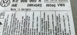1K0909605T00Y блок управления AirBag (SRS) Seat Altea 2005
