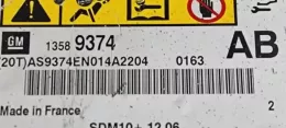 AS9374EN01A204 блок управління airbag (srs) Opel Meriva B 2013