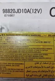 98820JD10A блок управління airbag (srs) Nissan Qashqai 2008