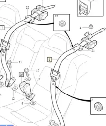 733735 пряжка переднего ремня безопасности Volvo V70 2006