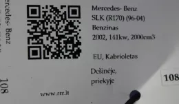 30328778 подушка безпеки пасажира Mercedes-Benz SLK R170 2002