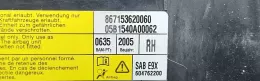 5362006 подушка безпеки сидіння BMW 3 E90 E91 2006