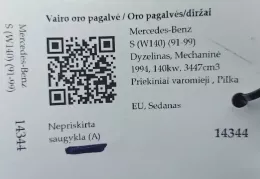 181293 подушки безпеки Airbag на кермі Mercedes-Benz S W140