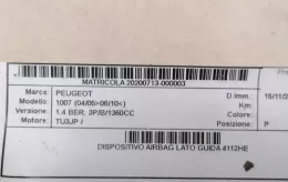 4112HE подушка безопасности Airbag на руле Peugeot 1007