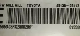 565D03RX2800206 подушки безпеки Airbag на кермі Toyota Avensis T220