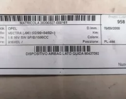 90437092 подушка безопасности Airbag на руле Opel Vectra B