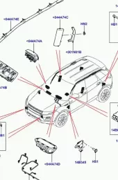 LR026027 штора подушок безпеки Land Rover Range Rover Evoque L538 2015