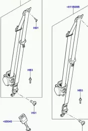 LR026434 передний ремень безопасности Land Rover Range Rover Evoque L538 2015