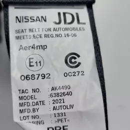 638265401H ремінь безпеки заднього сидіння Nissan Leaf II (ZE1) 2017