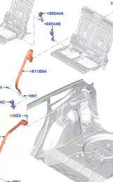 1913679 ремень безопасности заднего сиденья Ford Kuga II 2013