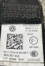 6R0857805 ремень безопасности заднего сиденья Volkswagen Polo V 6R 2011