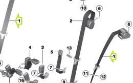 72117259391 ремінь безпеки заднього сидіння BMW 3 F30 F35 F31 2015