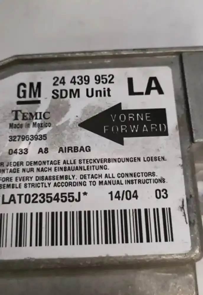 LAT0235455J блок управління airbag (srs) Opel Corsa C