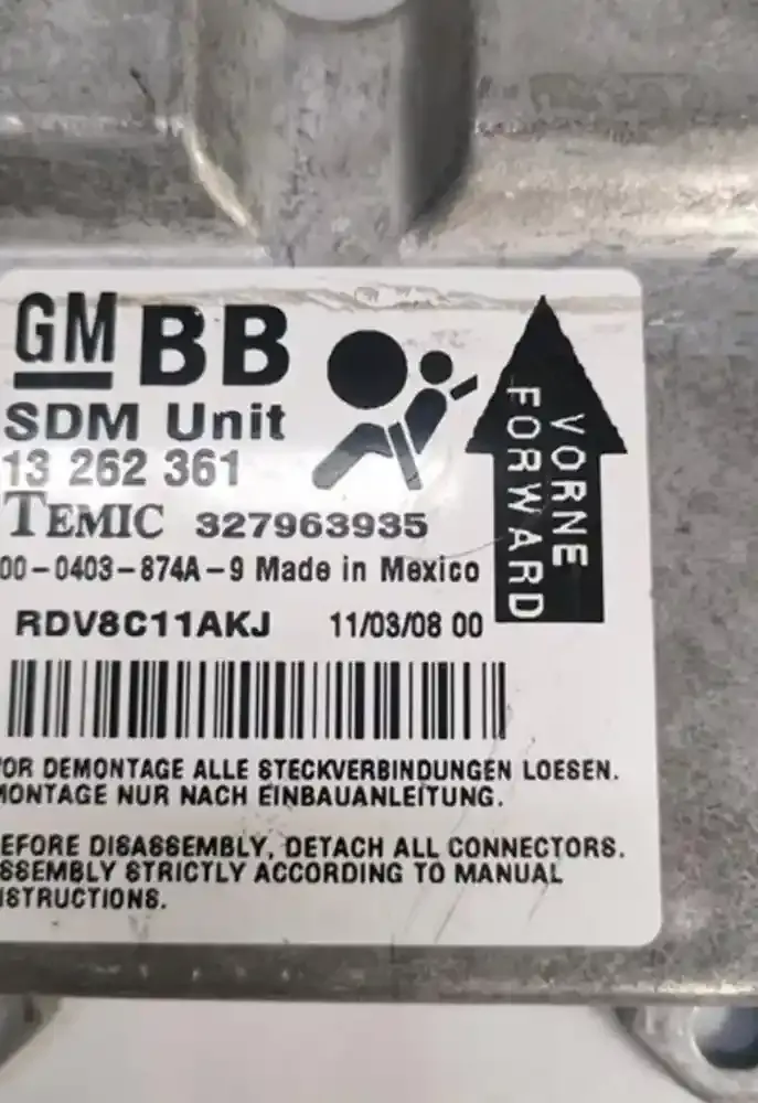RDV8C11AKJV блок управління airbag (srs) Opel Corsa D