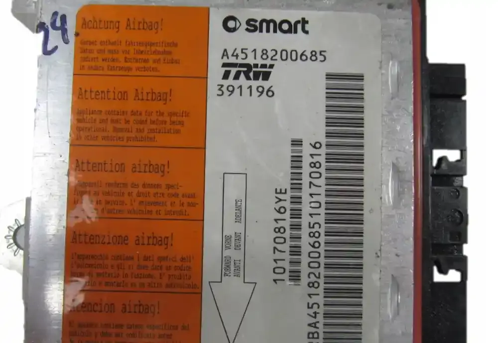 A4518200685 блок управління airbag (srs) Smart ForTwo II 2007