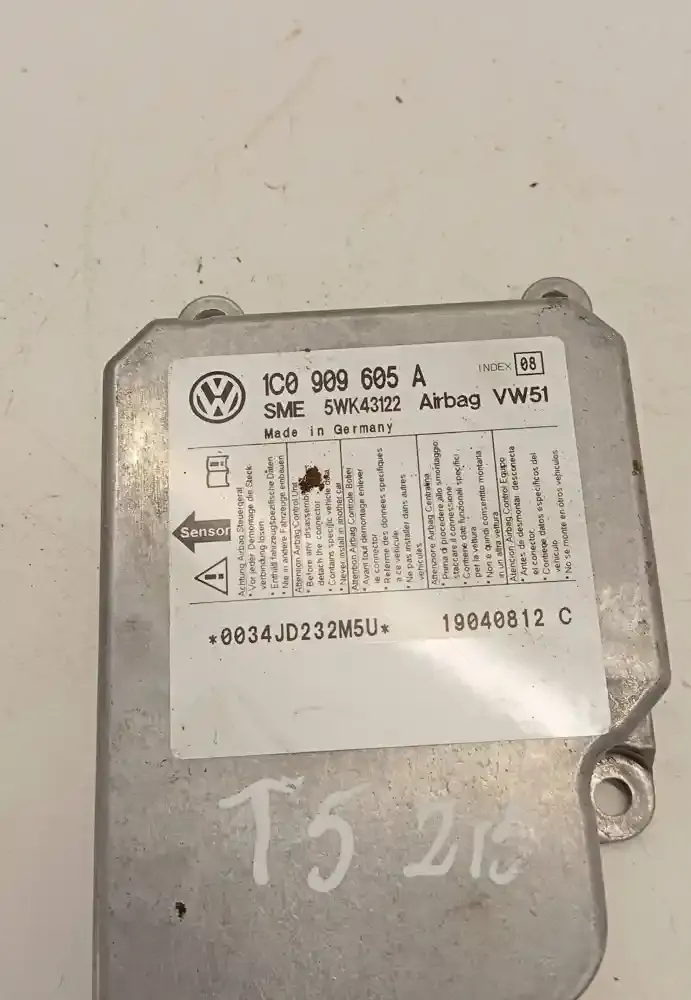 19040812C блок управления AirBag (SRS) Volkswagen Transporter - Caravelle T5 2005