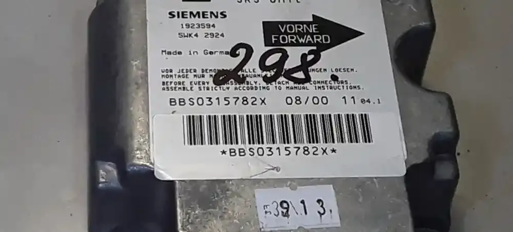 5WK42924 блок управління airbag (srs) Opel Corsa B 2000