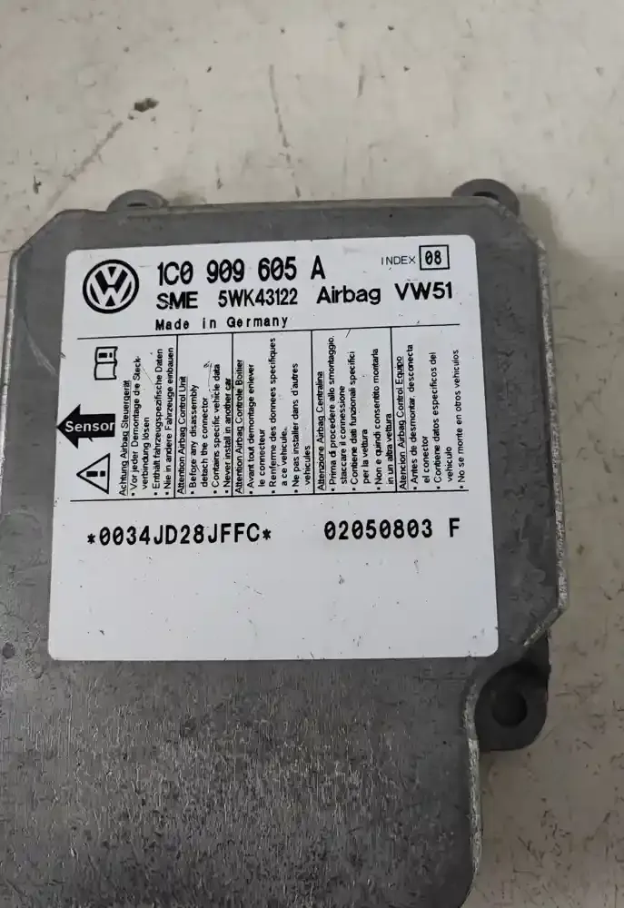 02050803F блок управління airbag (srs) Volkswagen Transporter - Caravelle T5 2005