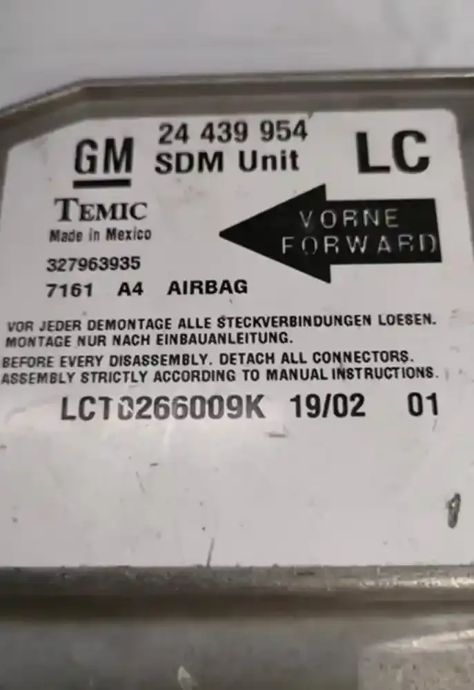 LCT0266009K блок управления AirBag (SRS) Opel Corsa C