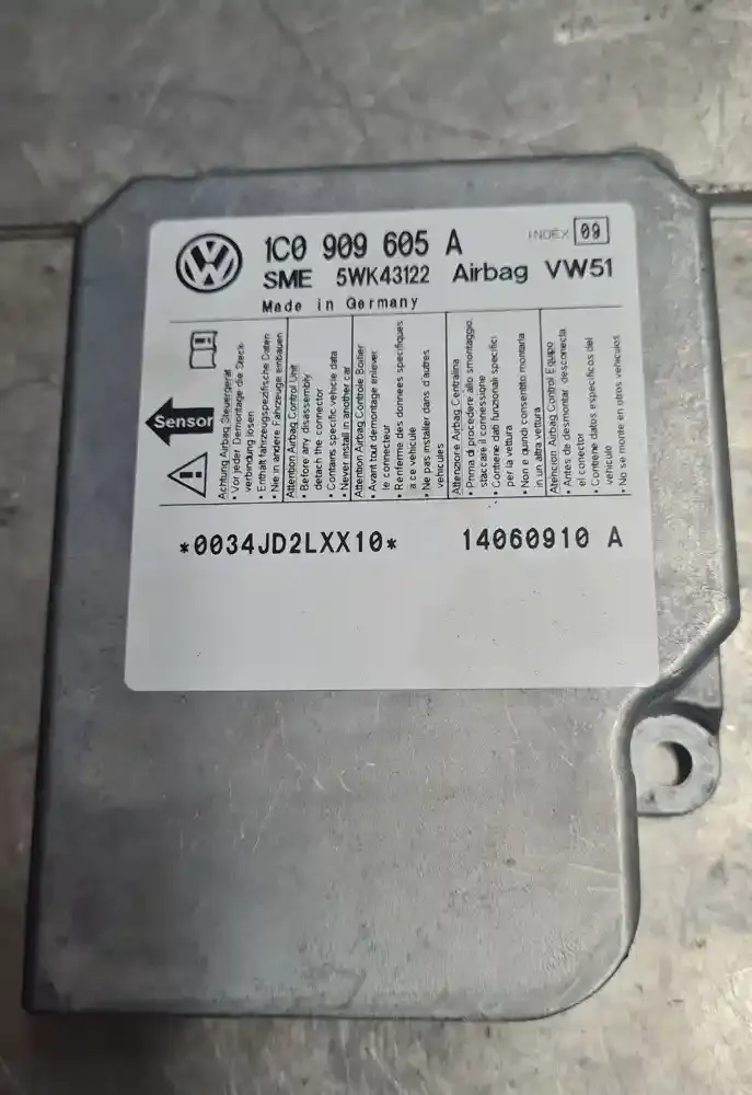 1C909605A блок управління airbag (srs) Volkswagen Transporter - Caravelle T5 2005