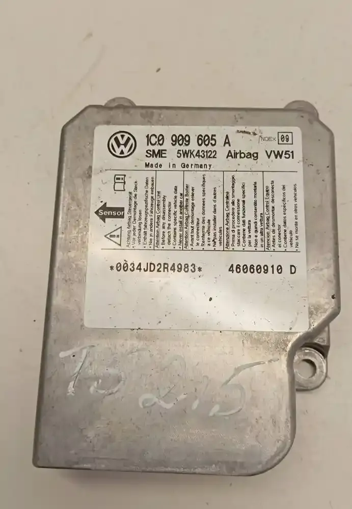 46060910D блок управління airbag (srs) Volkswagen Transporter - Caravelle T5 2007