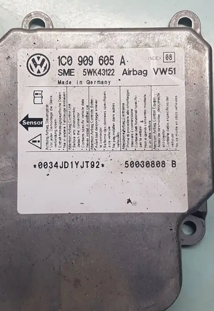 50030808B блок управління airbag (srs) Volkswagen Transporter - Caravelle T5 2007