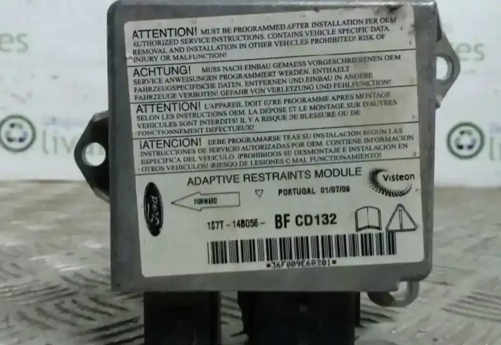 36F009E68201 блок управління airbag (srs) Ford Mondeo Mk III 2001