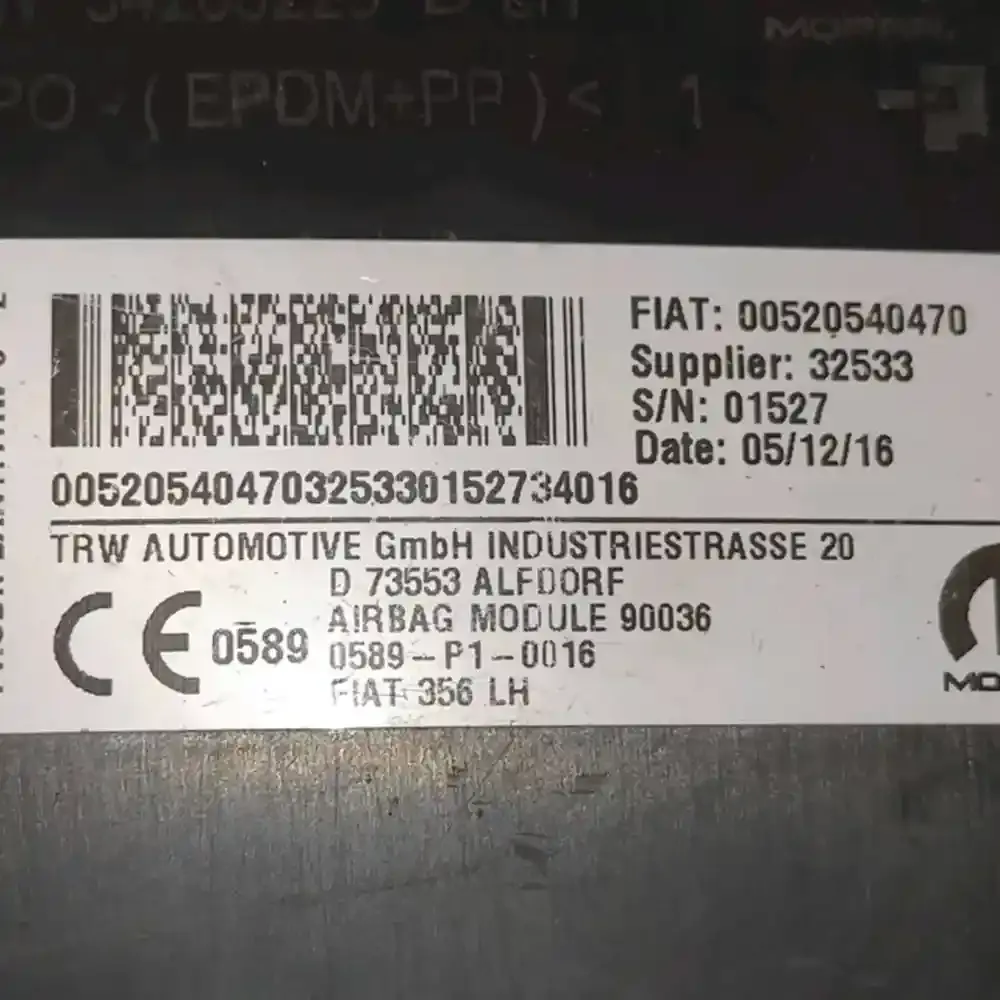 52054047 боковая подушка безопасности Fiat Tipo 2015