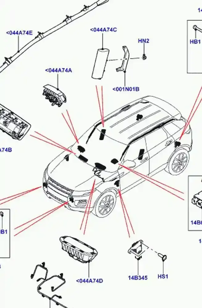 LR026027 штора подушек безопасности Land Rover Range Rover Evoque L538 2015