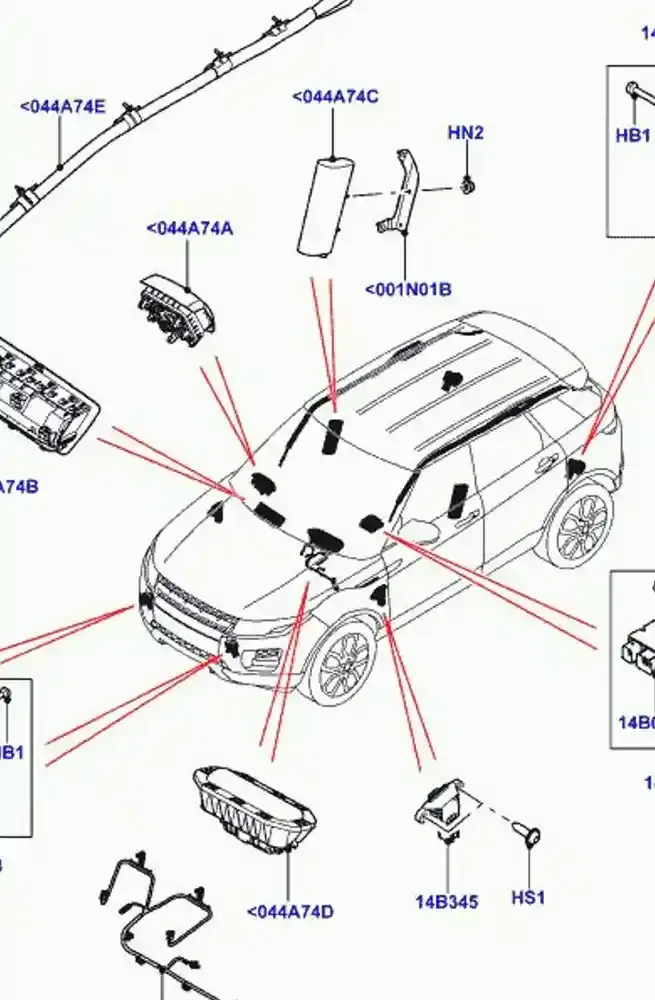 LR026029 штора подушек безопасности Land Rover Range Rover Evoque L538 2015