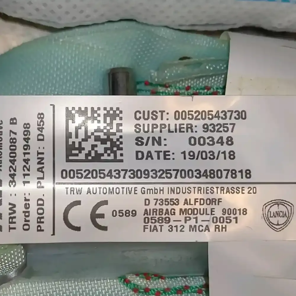 52009374 штора подушек безопасности Fiat 500 2007