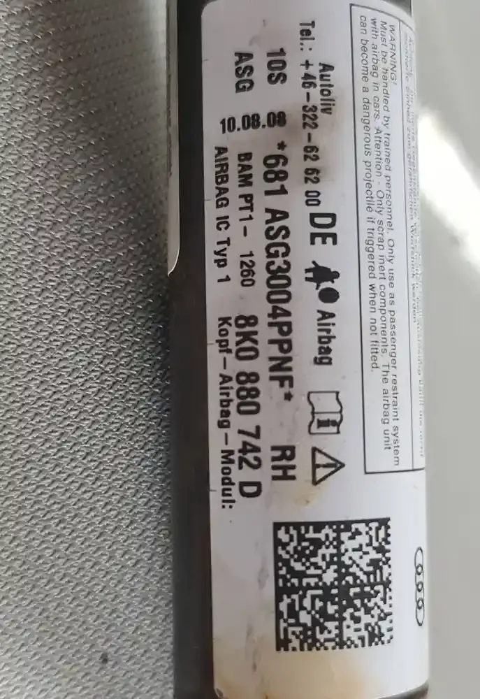 ASG3004PPN штора подушек безопасности Audi A4 S4 B8 8K 2009