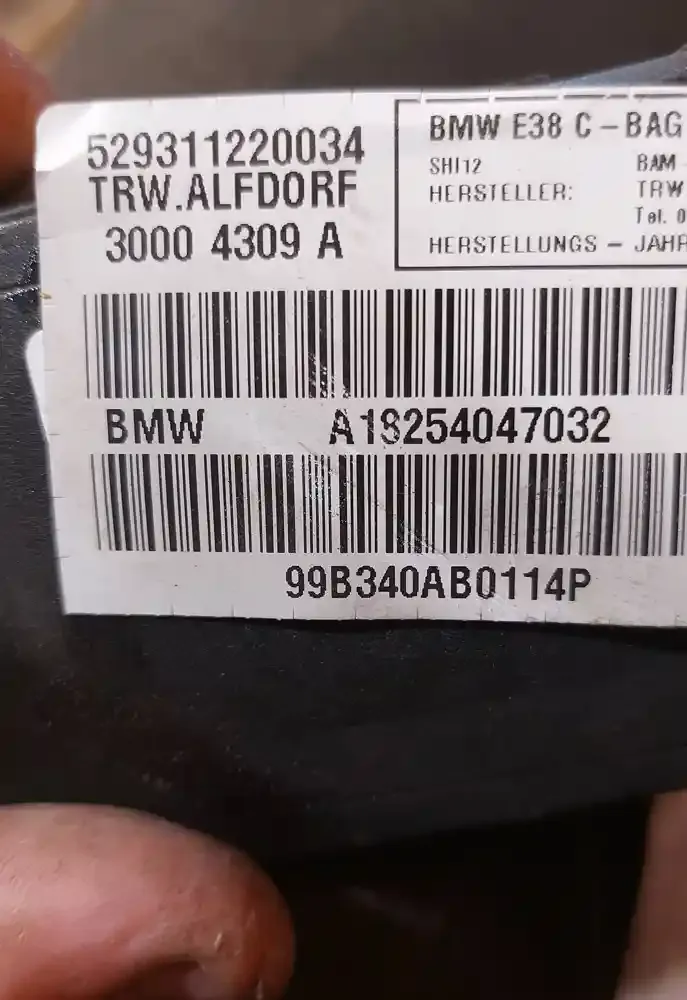 99B340AB0114P штора подушок безпеки BMW 7 E38 2001