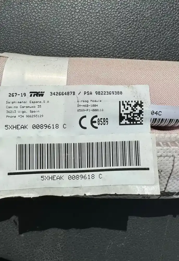 0089618C штора подушок безпеки Citroen C5 Aircross 2020